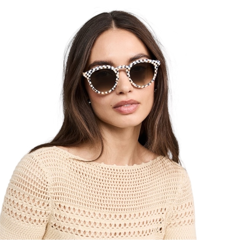 NIB RARE KREWE Collins Nylon Women’s Sunglasses in Pincheck